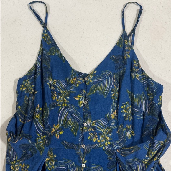 Free People Floral Romper Pants Blue Women’s Size 2 - Picture 14 of 16
